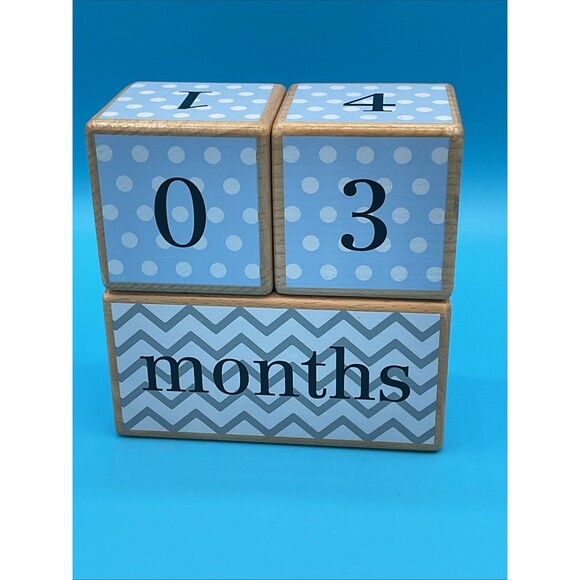 Baby Boy Milestone Blocks for Nursery Decor Lovely Sprouts Brand - Picture 5 of 8